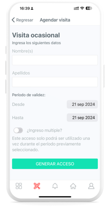 Agendar visita en una aplicación para acceso para fraccionamientos controlpass mexico